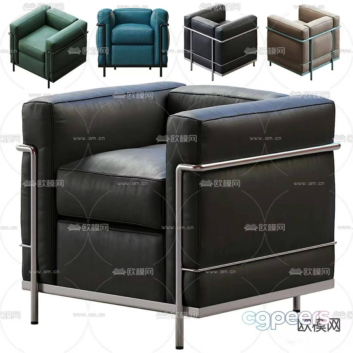 Cassina armchair leather armchair 3d model