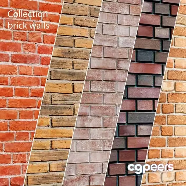 3ds Max Free – Collection of brick walls 5 pcs