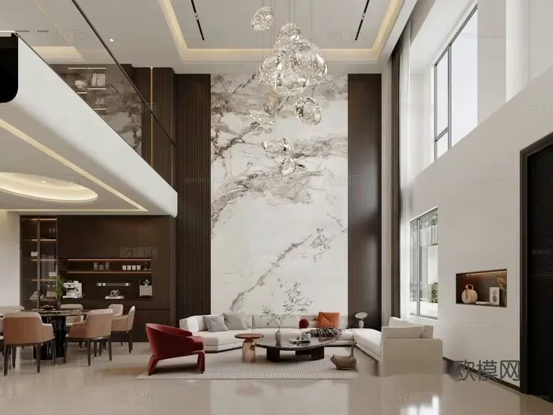 Modern Living Room 3D Model – 989 – VRAY Render