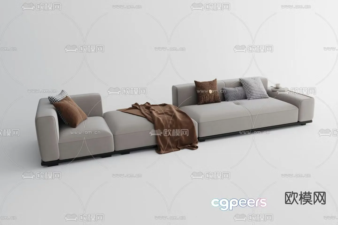 Multi-person sofa soft sofa 3d model