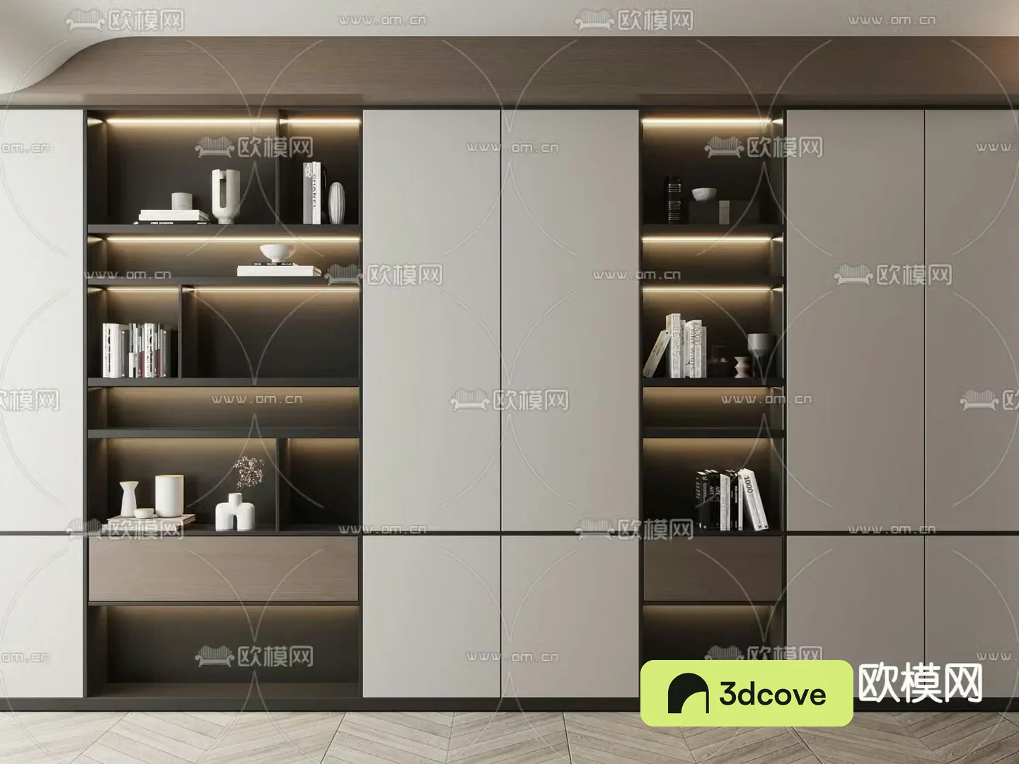 Modern cabinet bookcase