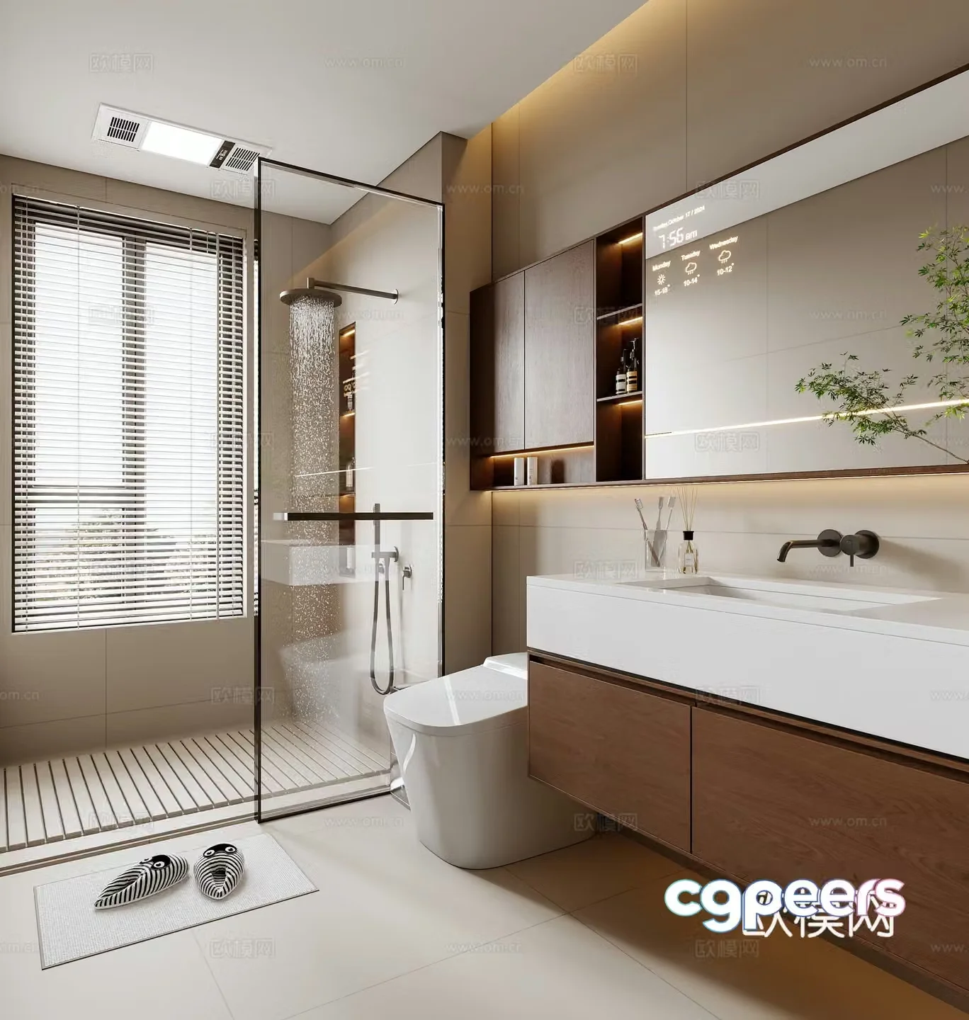 Middle-aged bathroom 3D model