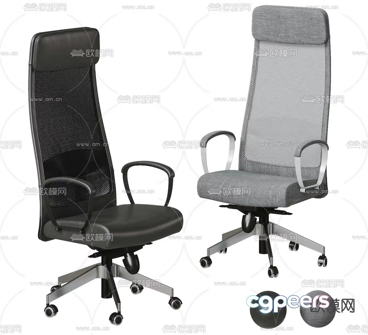 Mesh office chair staff chair 3d model