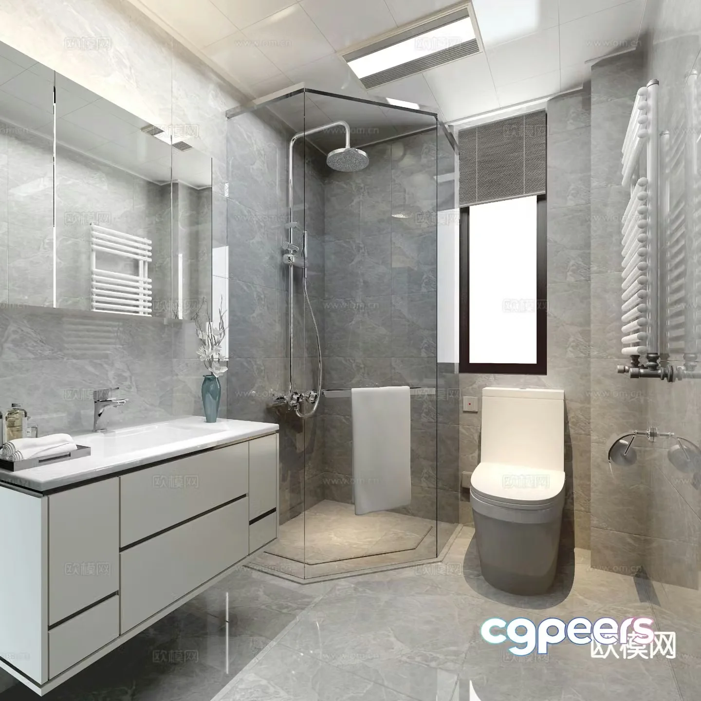 Modern bathroom bathroom toilet 3d model