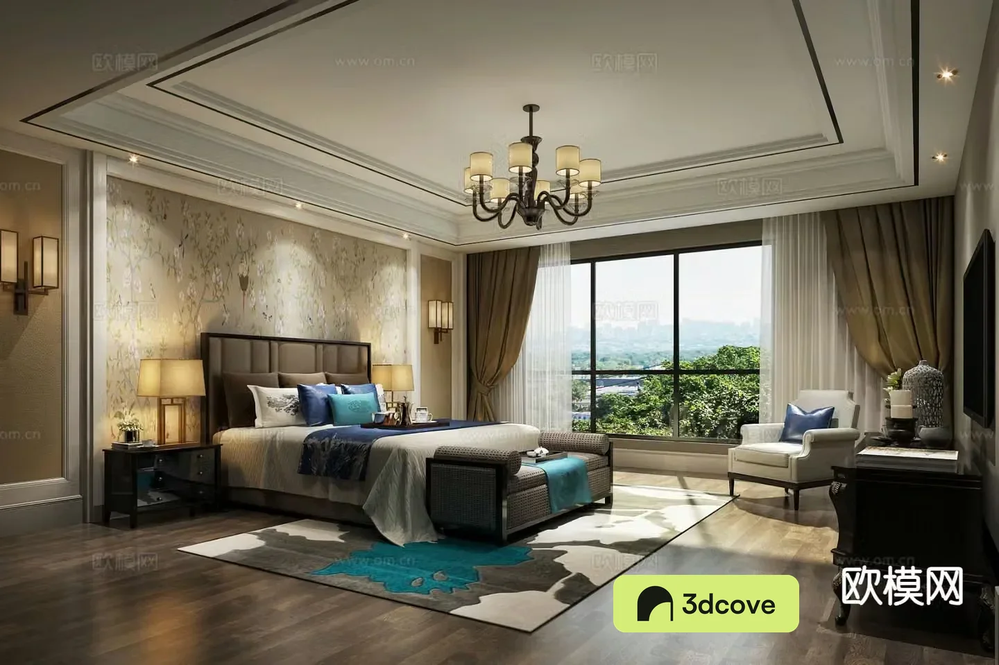 New Chinese style bedroom master bedroom