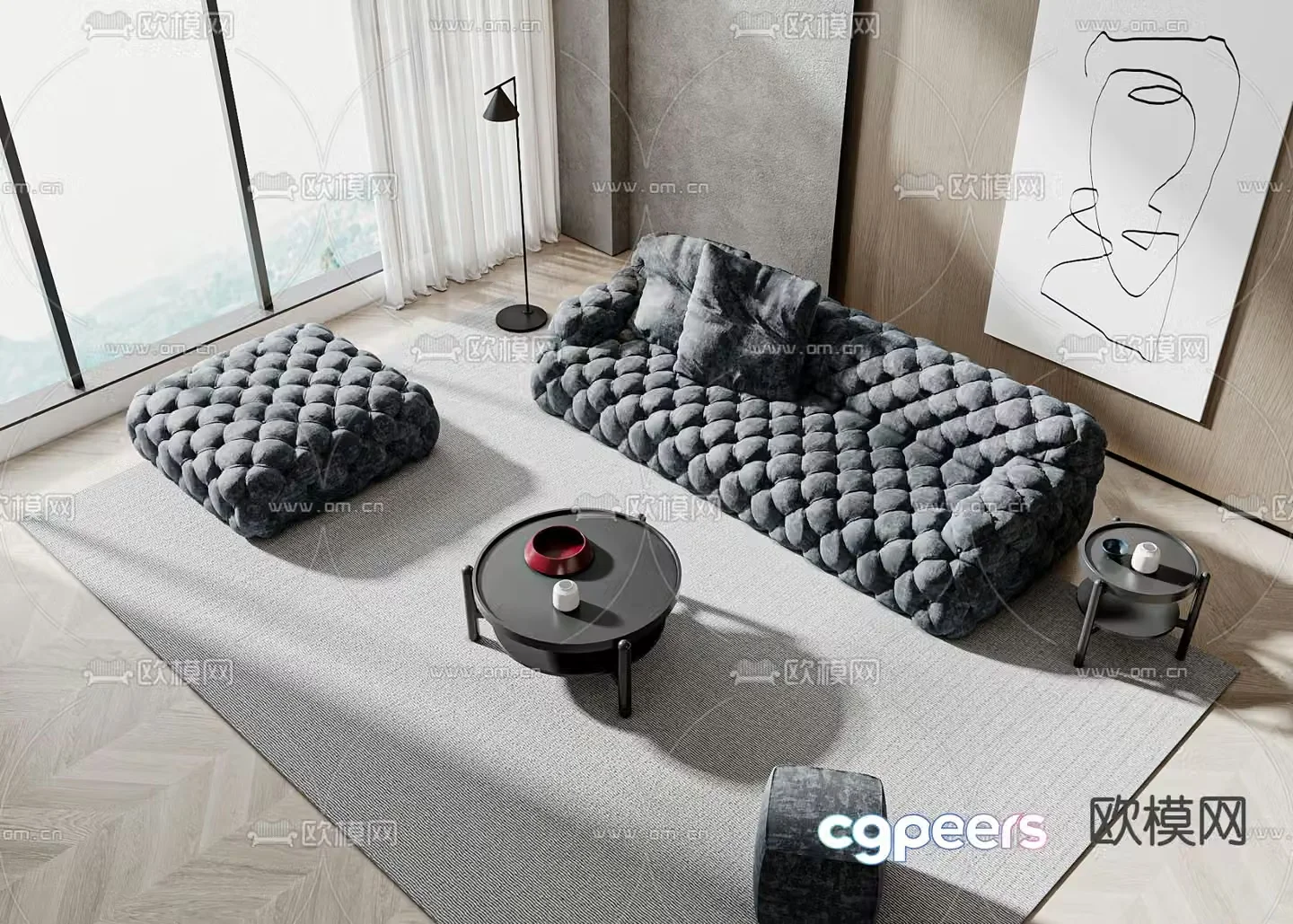 Meridiani modular sofa 3d model