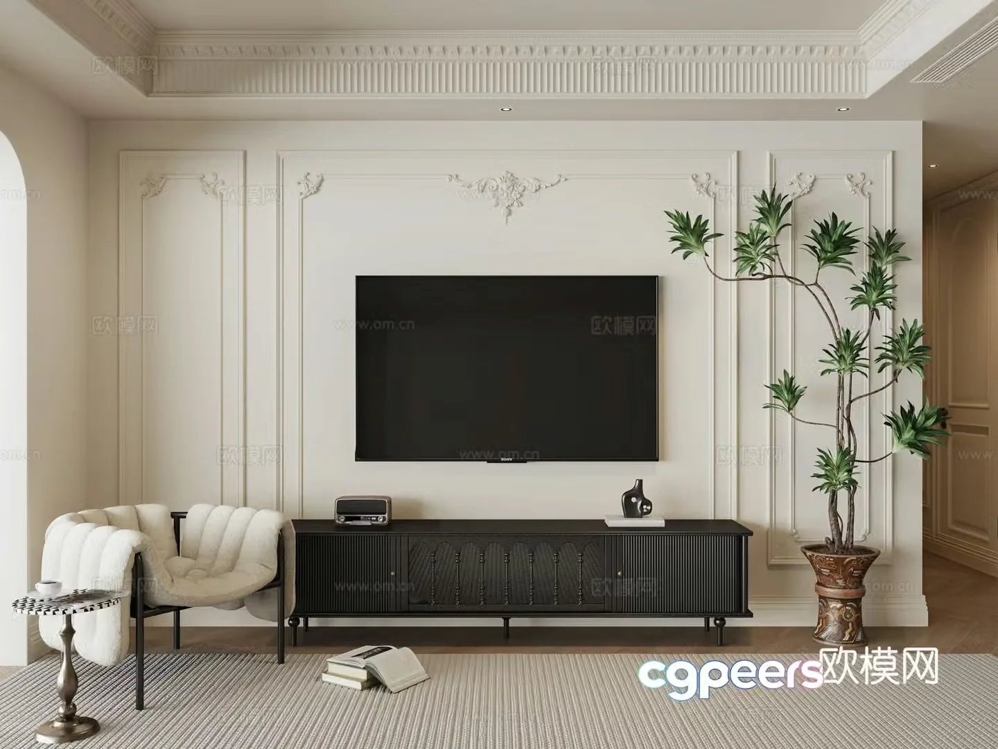 Living room TV cabinet 3d model