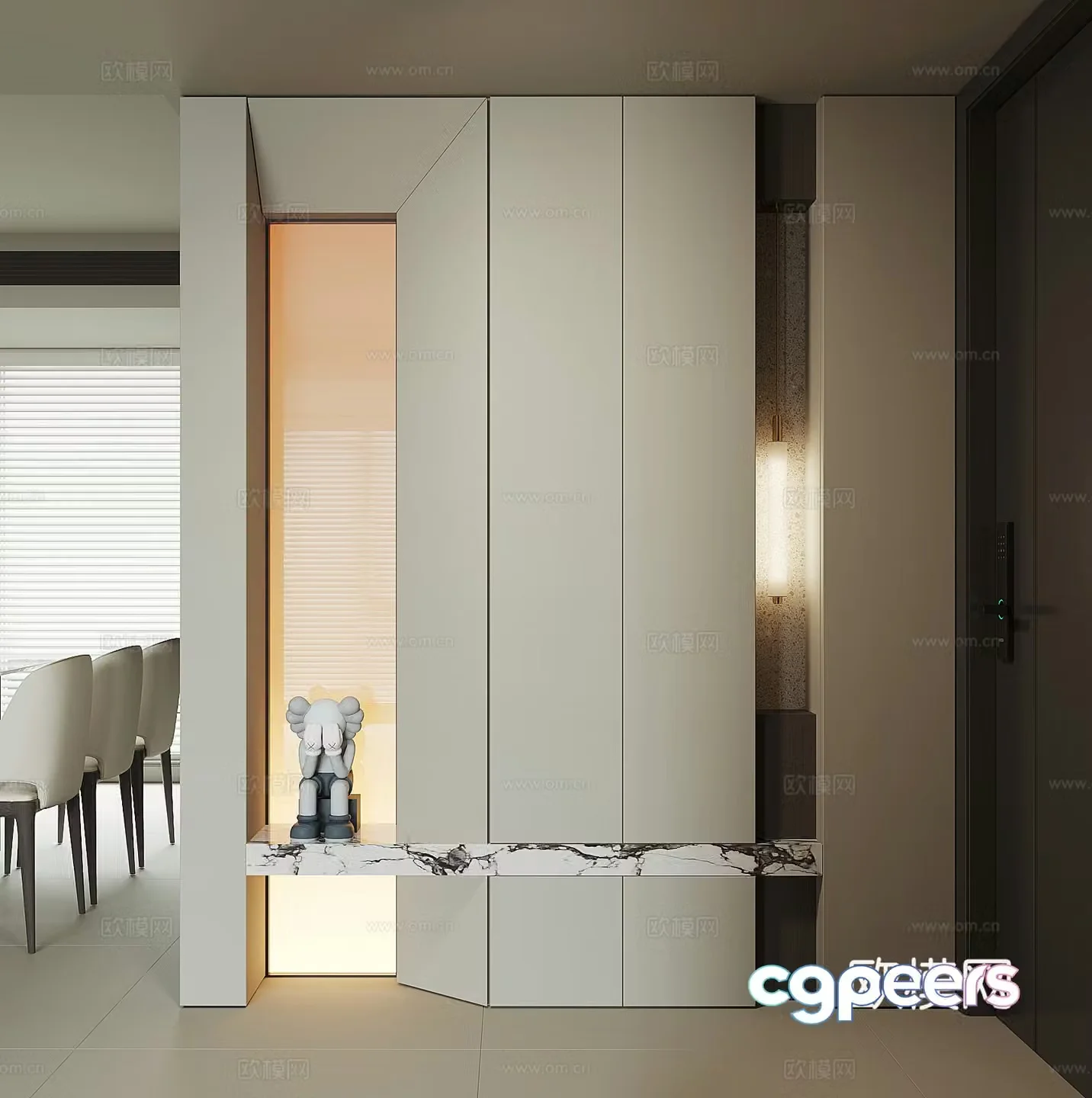 Modern entrance entrance door cabinet 3D model