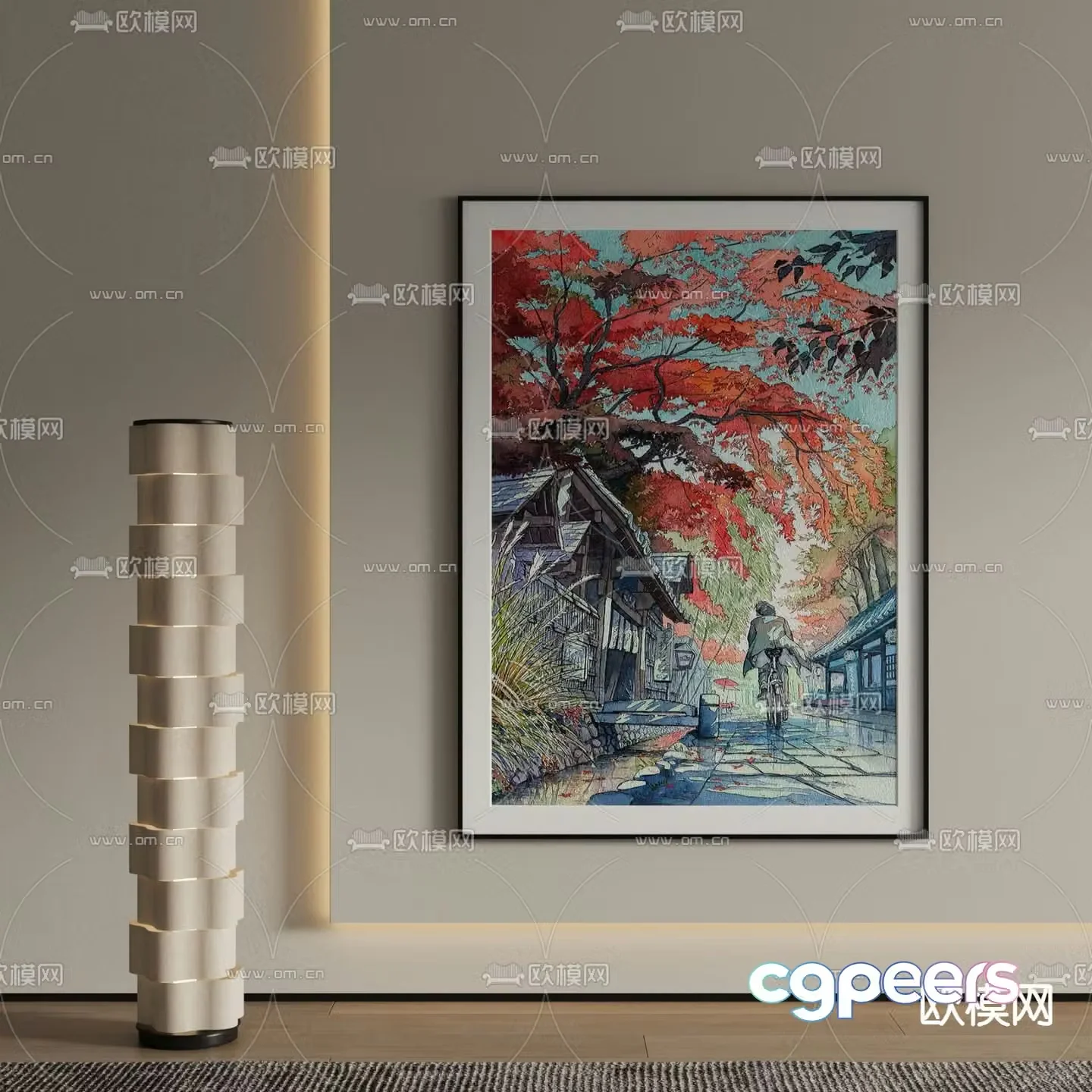 Modern decorative painting gouache oil painting 3d model