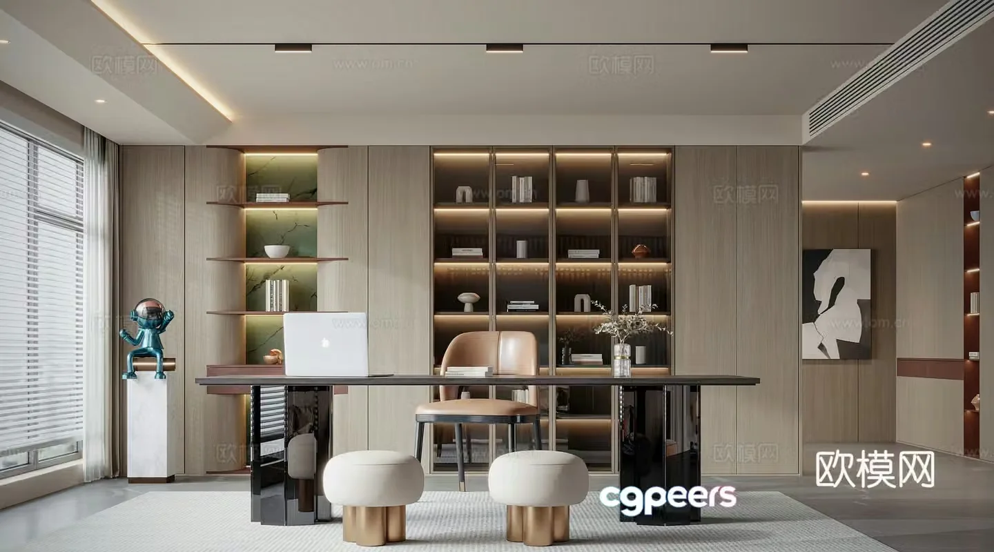 Modern home study 3d model