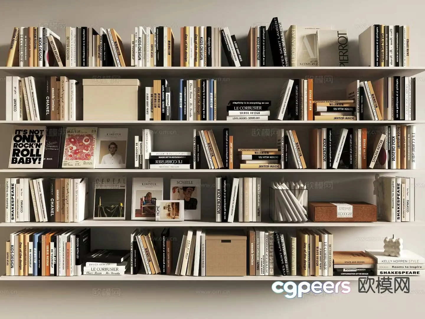 books magazine books pile english book 3d model