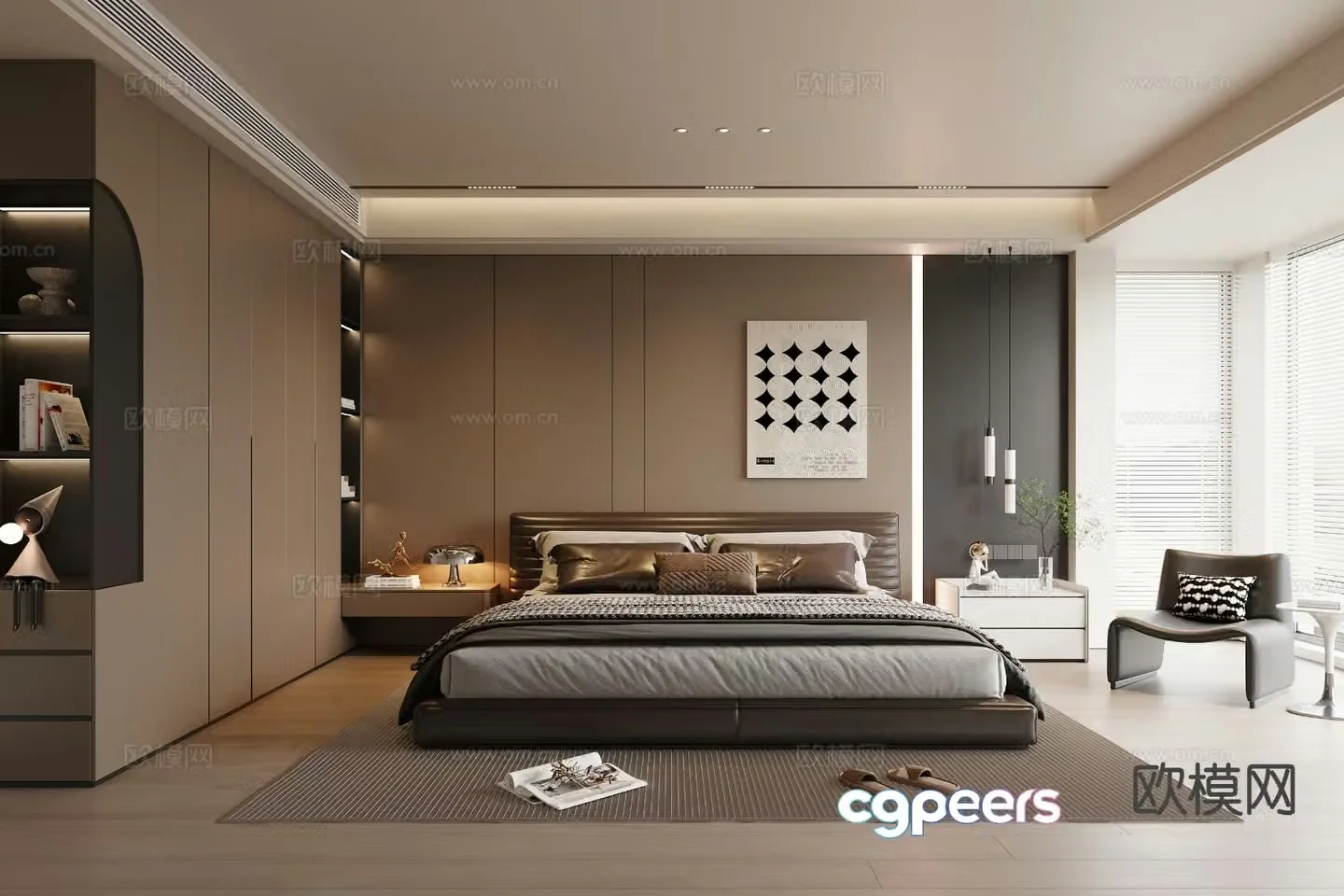 Modern bedroom master bedroom 3d model