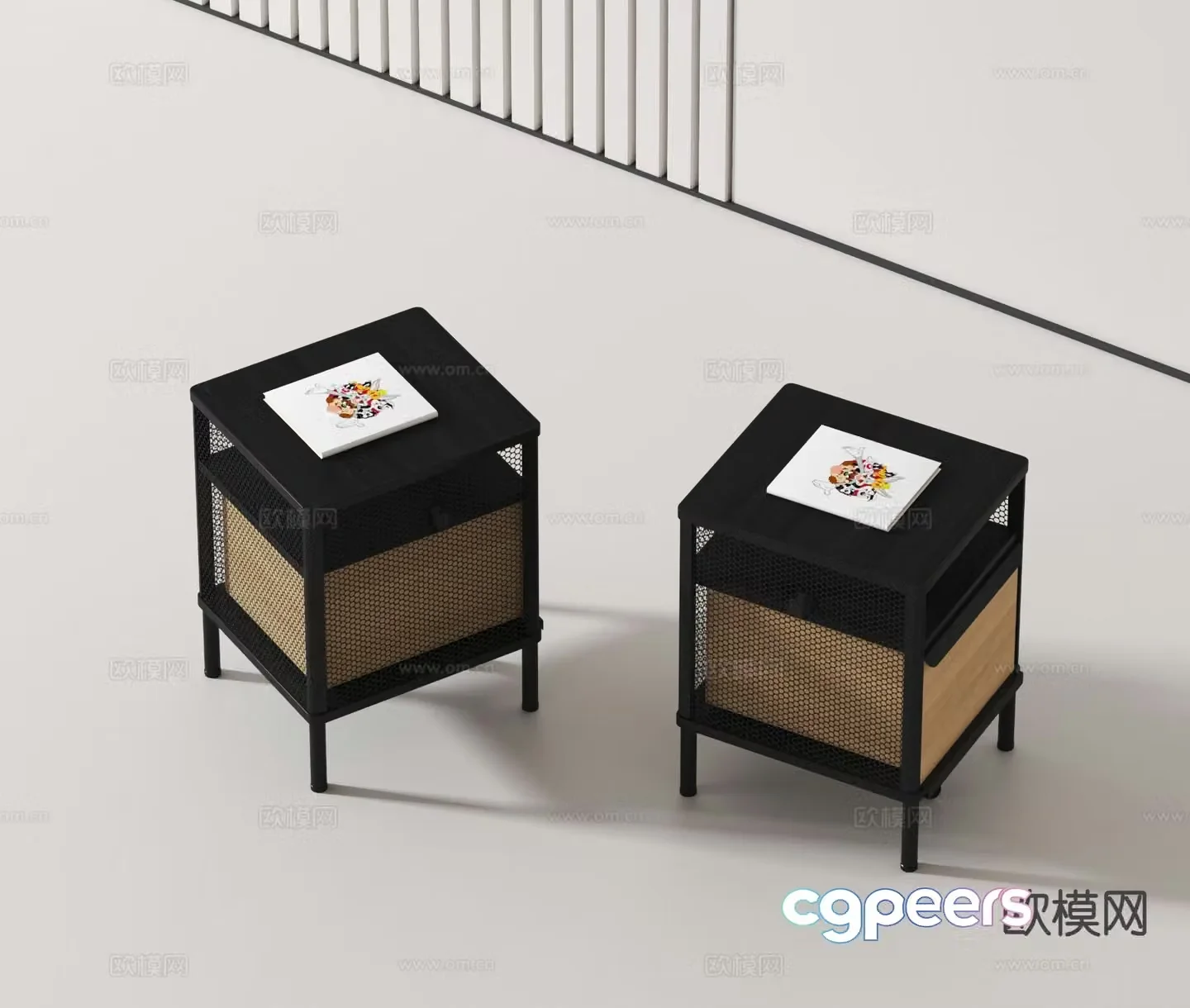 Modern side cabinet corner cabinet bedside table 3d model