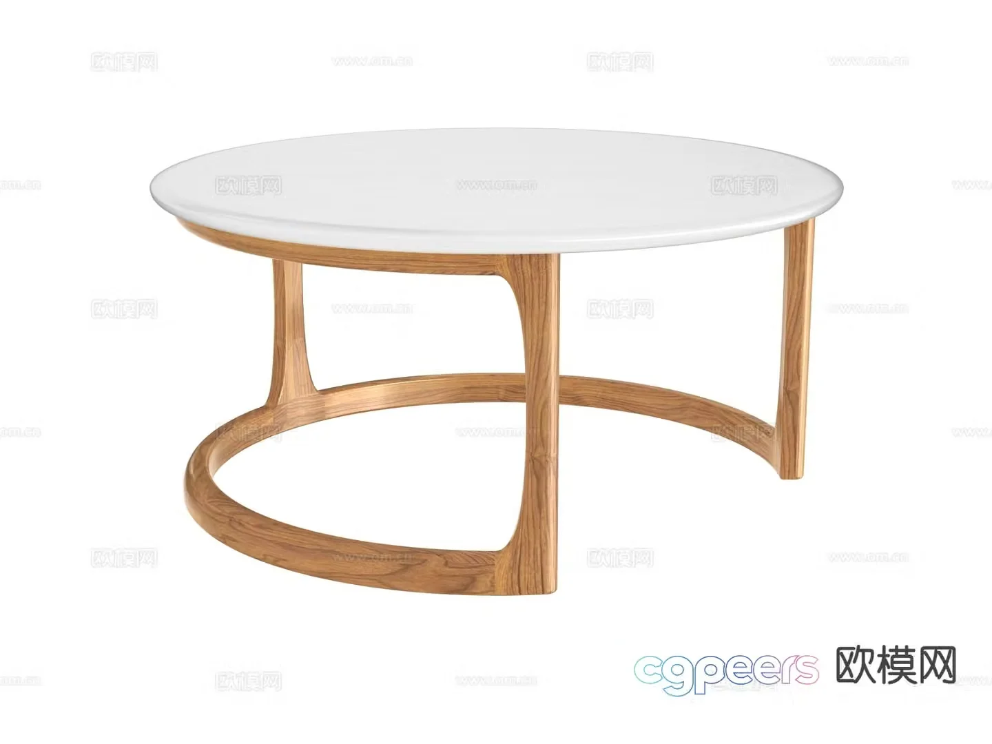 Modern solid wood coffee table 3d model