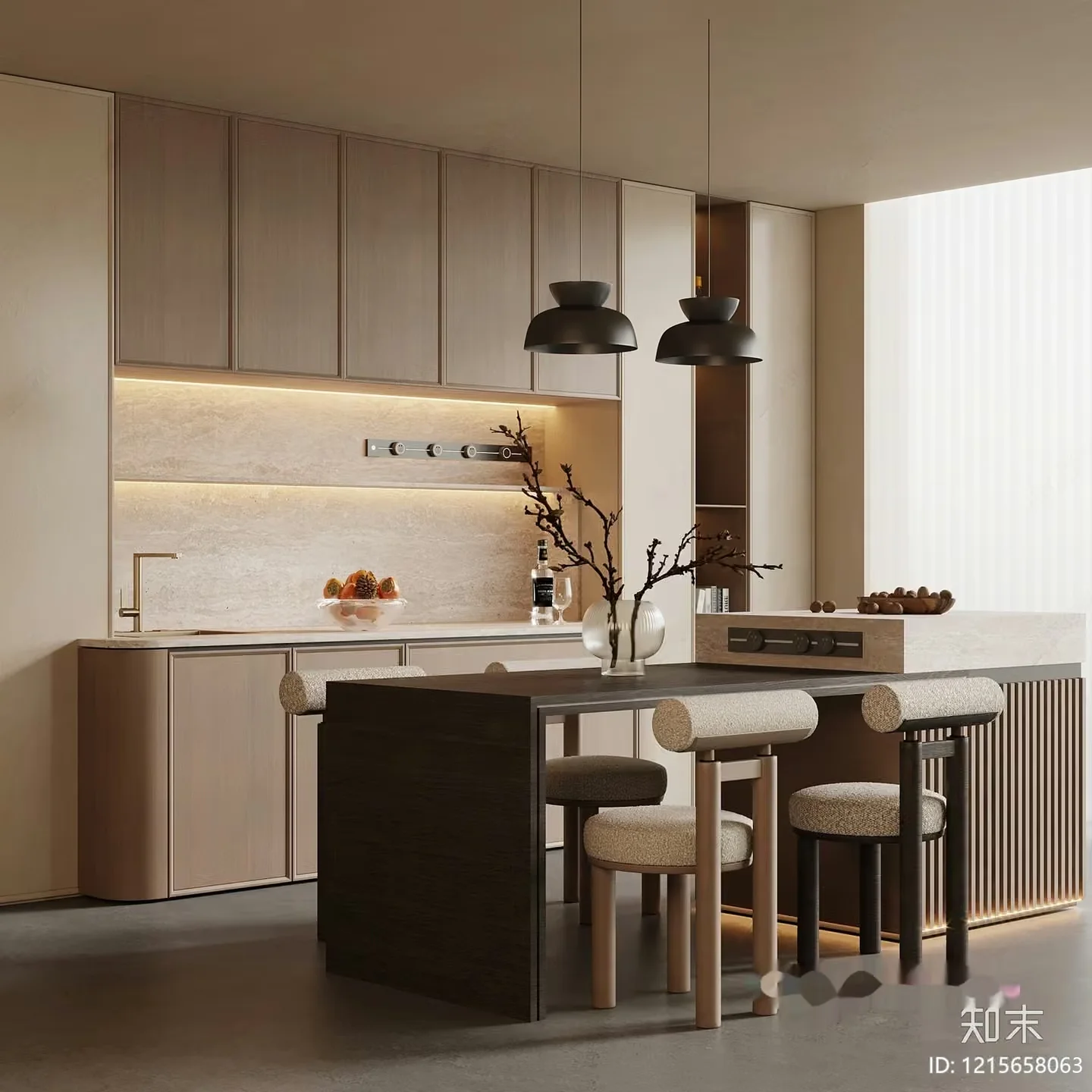 Modern Kitchen Design 3D Model – 17486 – VRAY Render