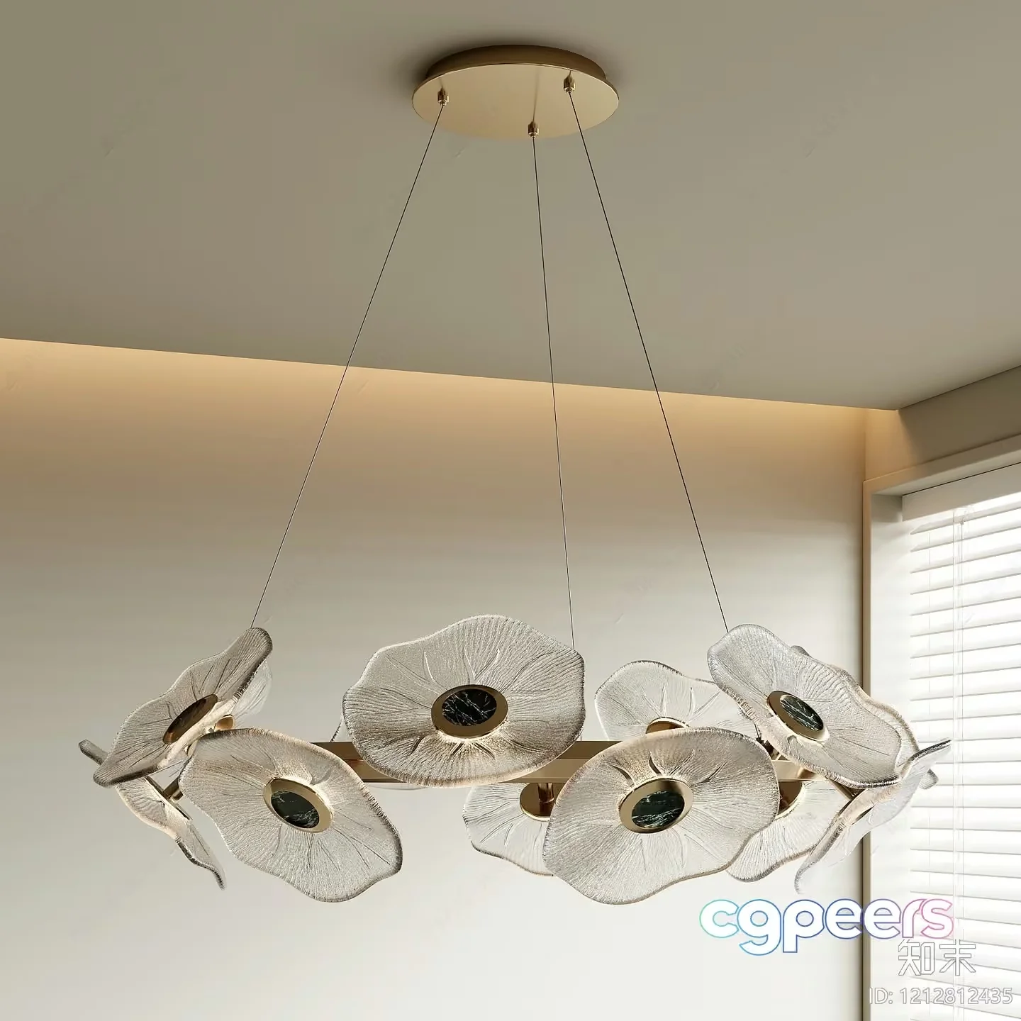 Gold Light Fixture 3D Model – 7228 – VRAY Render