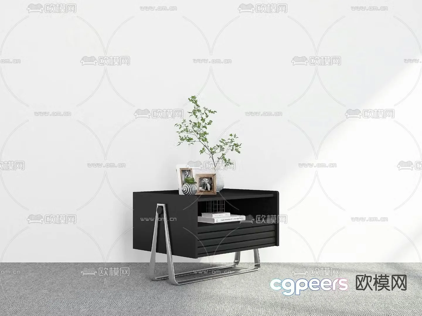 Modern bedside table 3d model