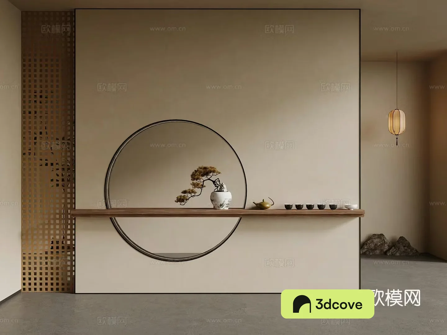 New Chinese style entrance partition Song family entrance