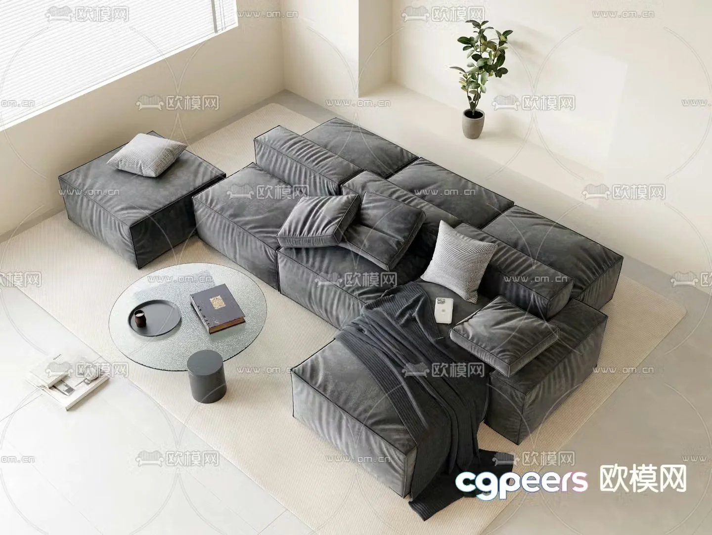 Tofu block sofa 3d model
