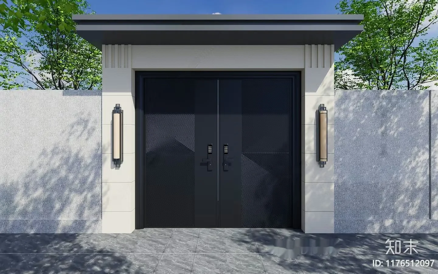Modern Black Door 3D Model – 10059 – VRAY Render