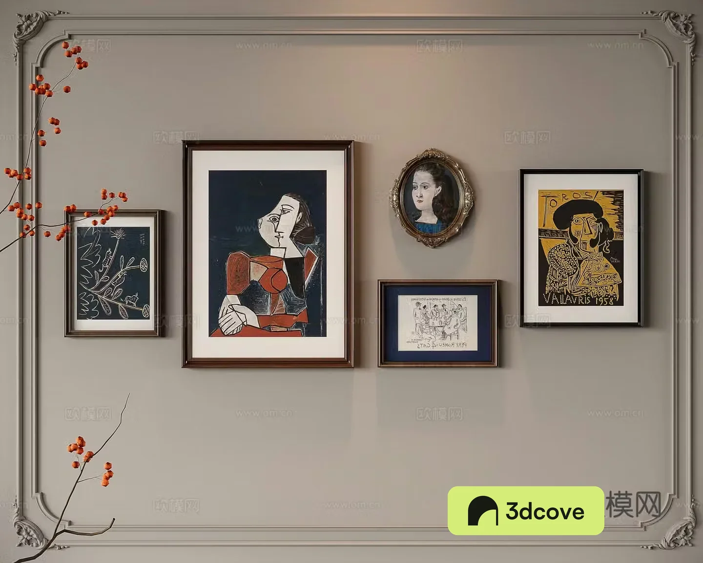 French medieval combination decorative painting