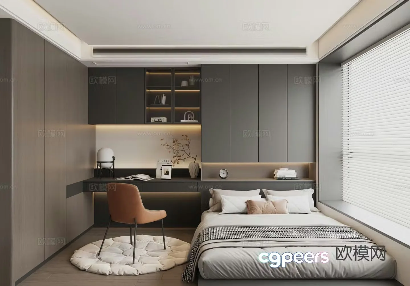 Modern tatami bedroom 3d model