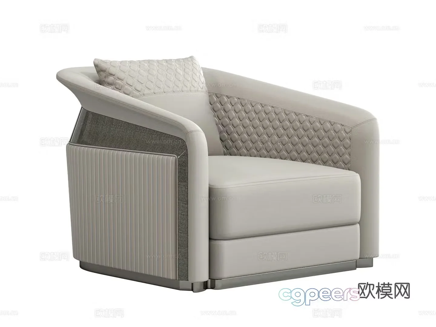 Light luxury single sofa 3D model