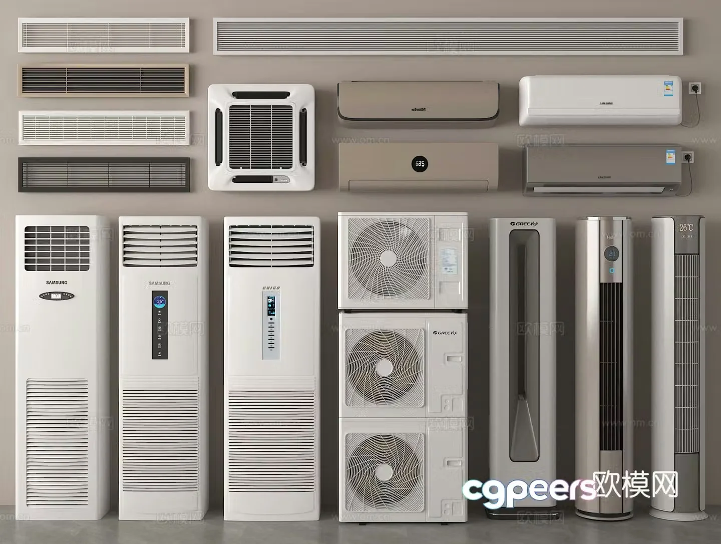 Vertical air conditioner Air conditioner External machine Hanging air conditioner Central air conditioner Air conditioner Air conditioner 3D model