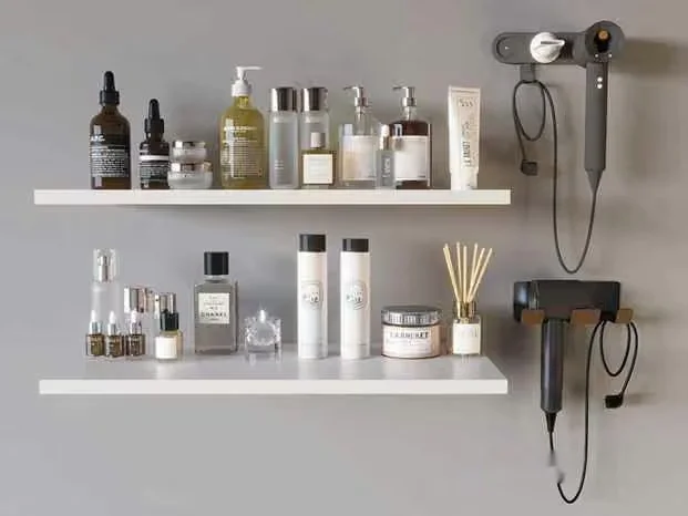 A Shelf With Various Beauty Products 3D Model – 1183 – VRAY Render
