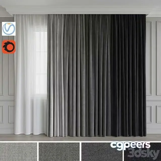 3ds Max Free – A set of curtains 11. Gray gamma