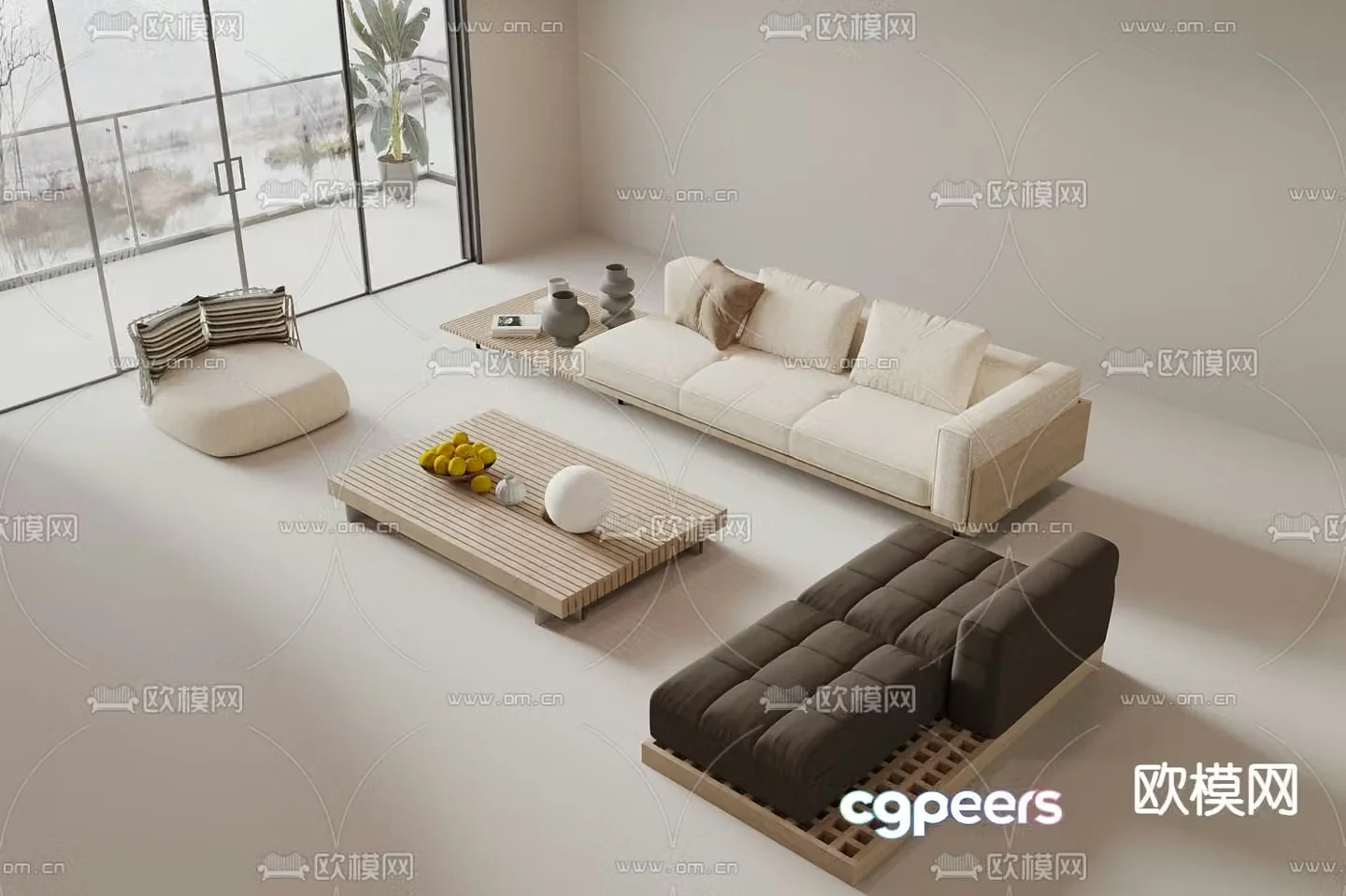 Modern sofa set 3d model