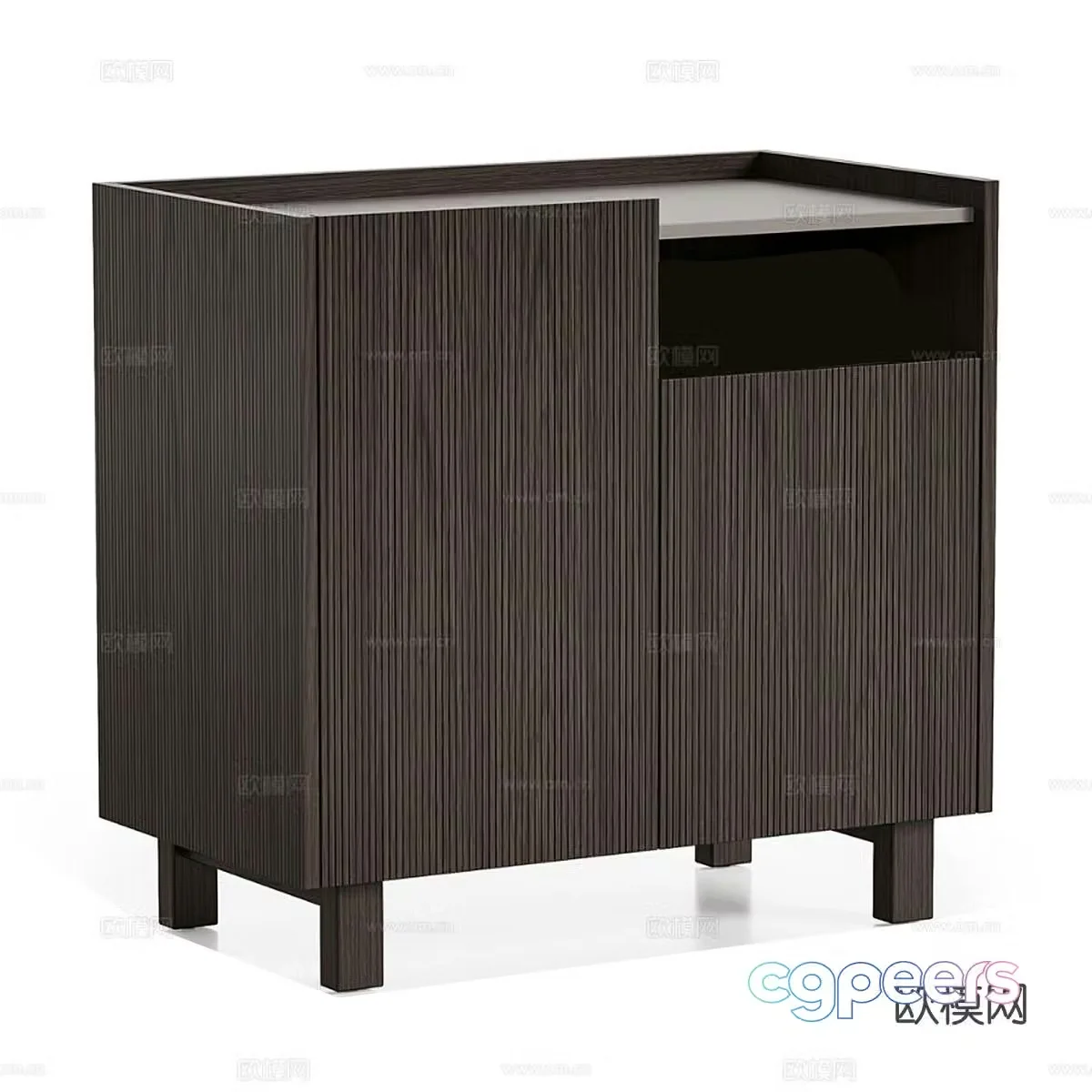 Nordic simple bedside table 3d model