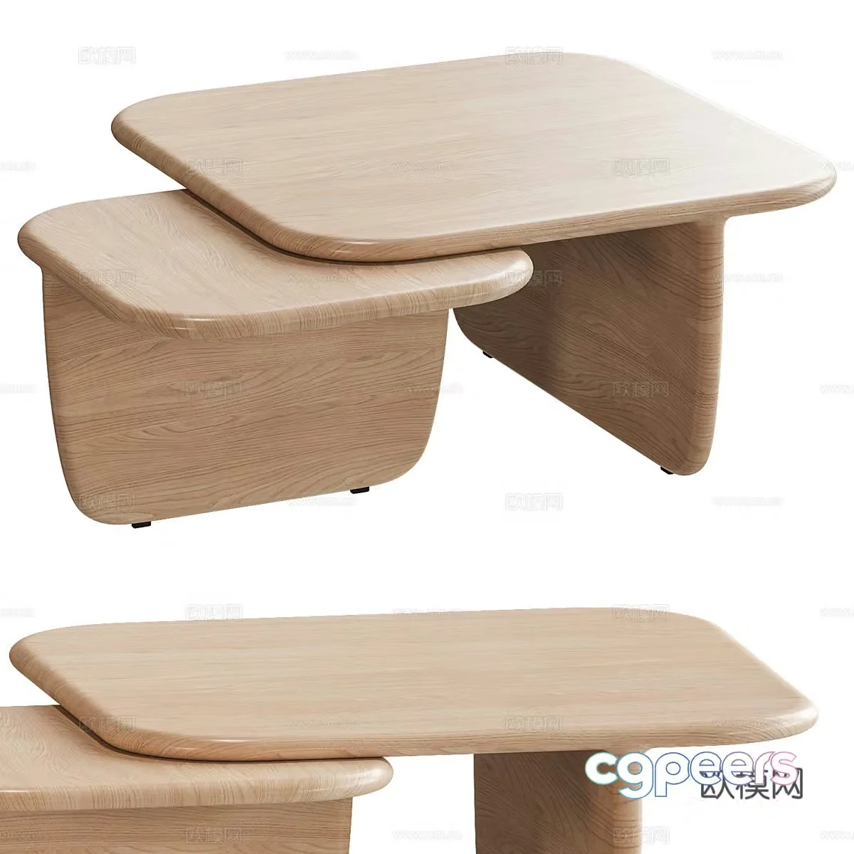 Log coffee table 3d model