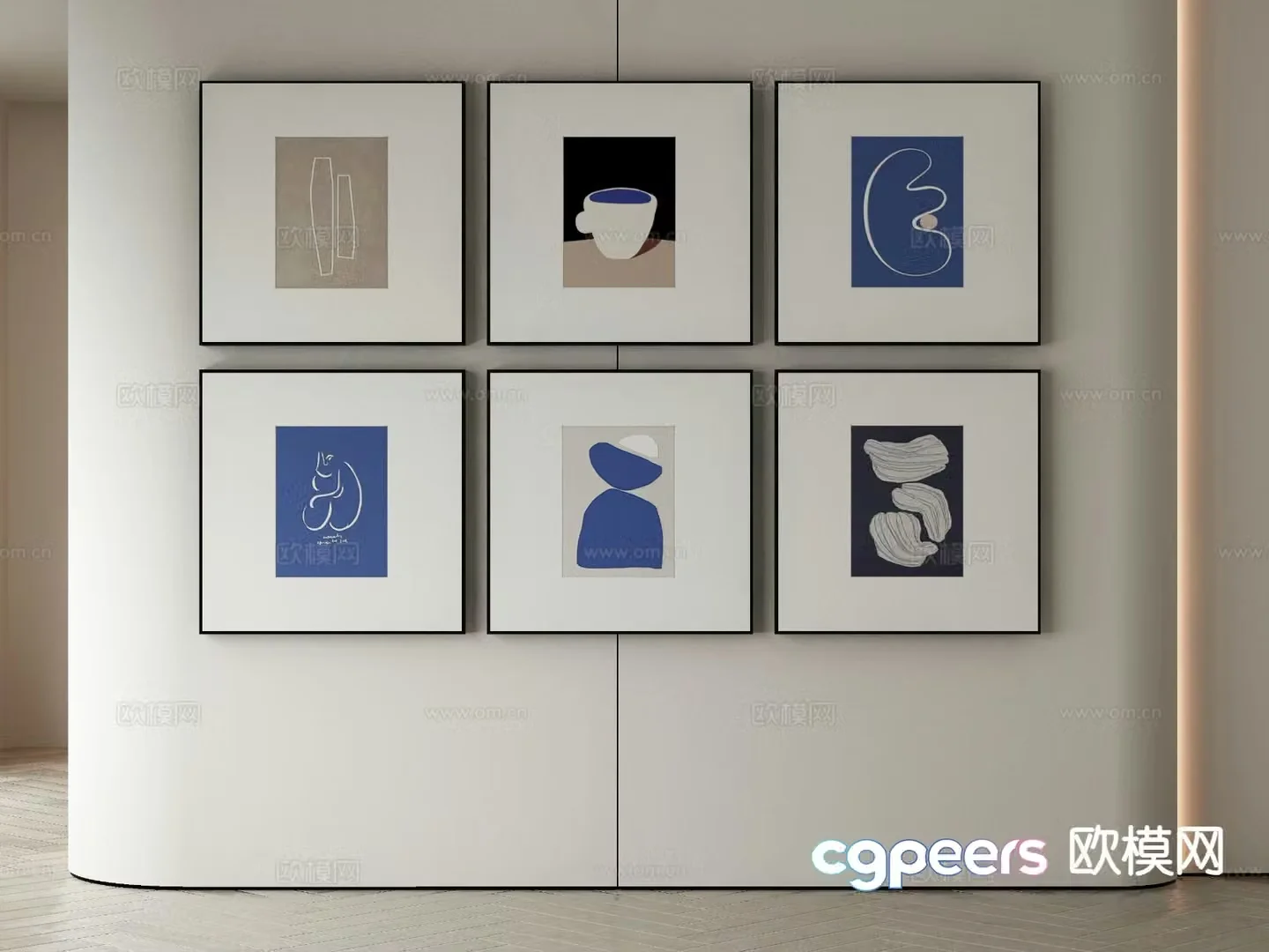 Modern art painting decorative painting 3d model