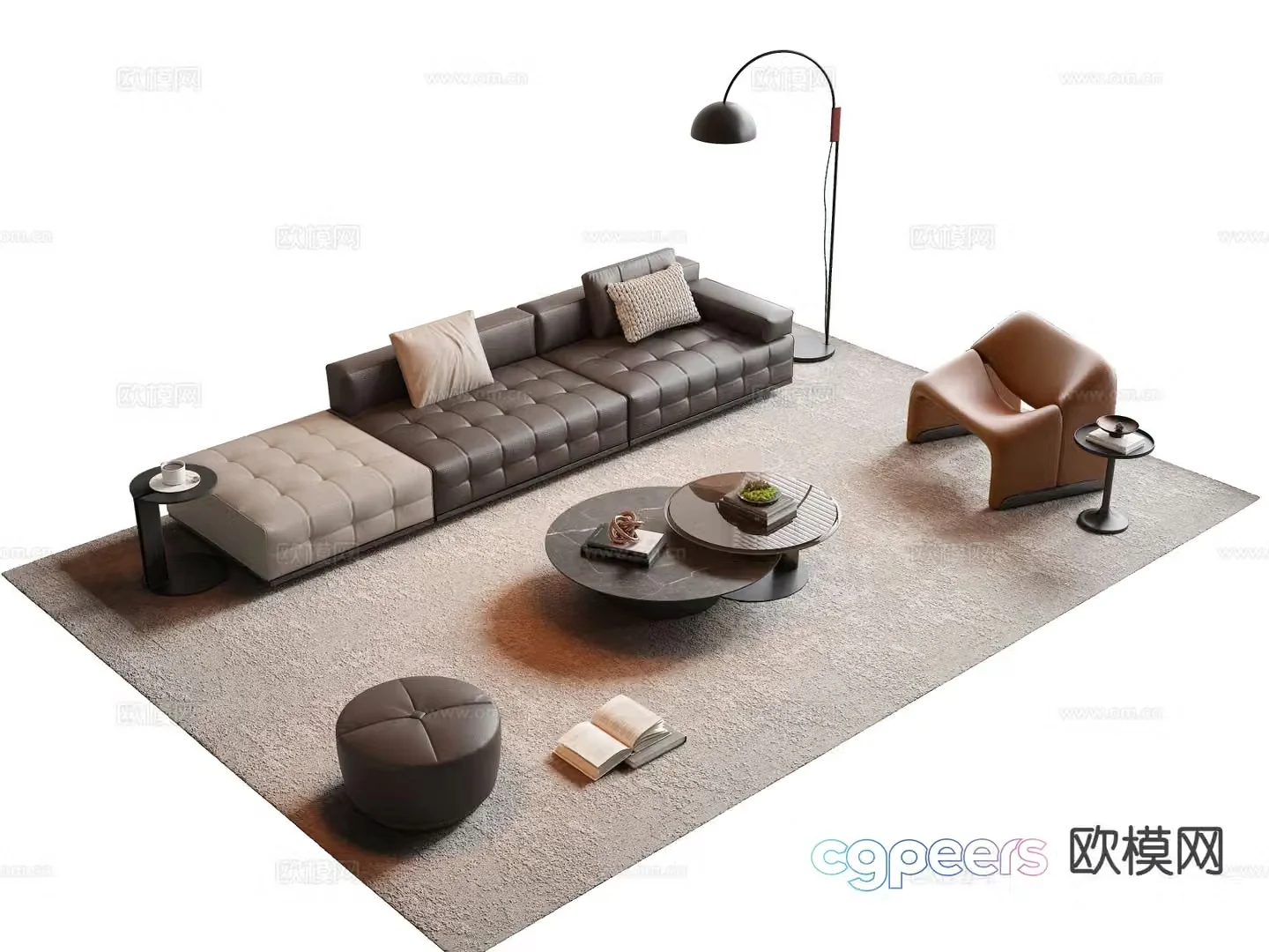 Italian sectional sofa 3d model