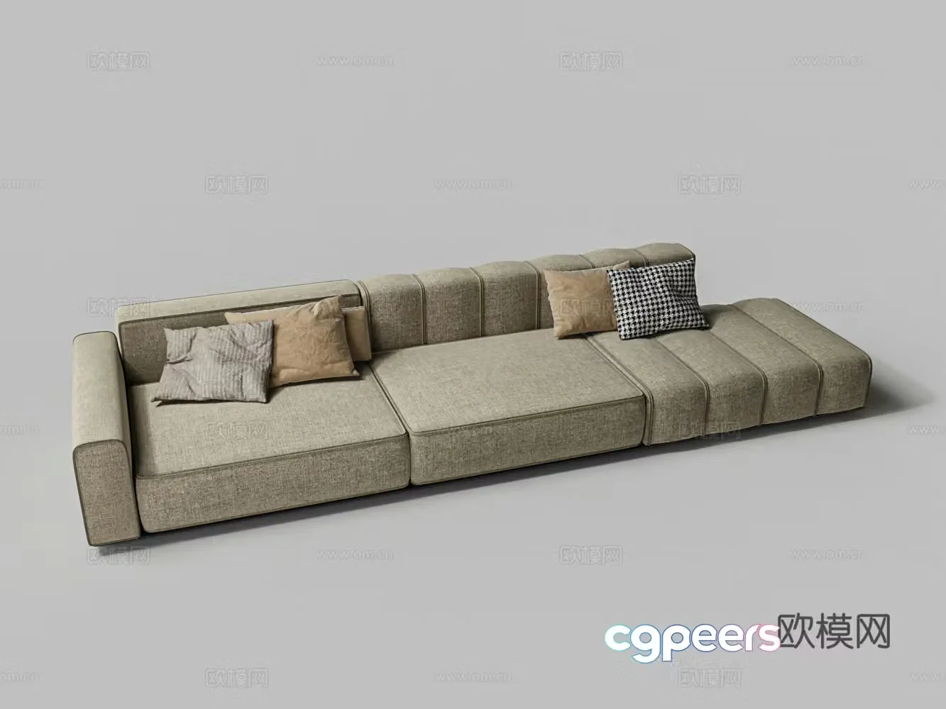 Modern three-person sofa multi-person sofa 3d model