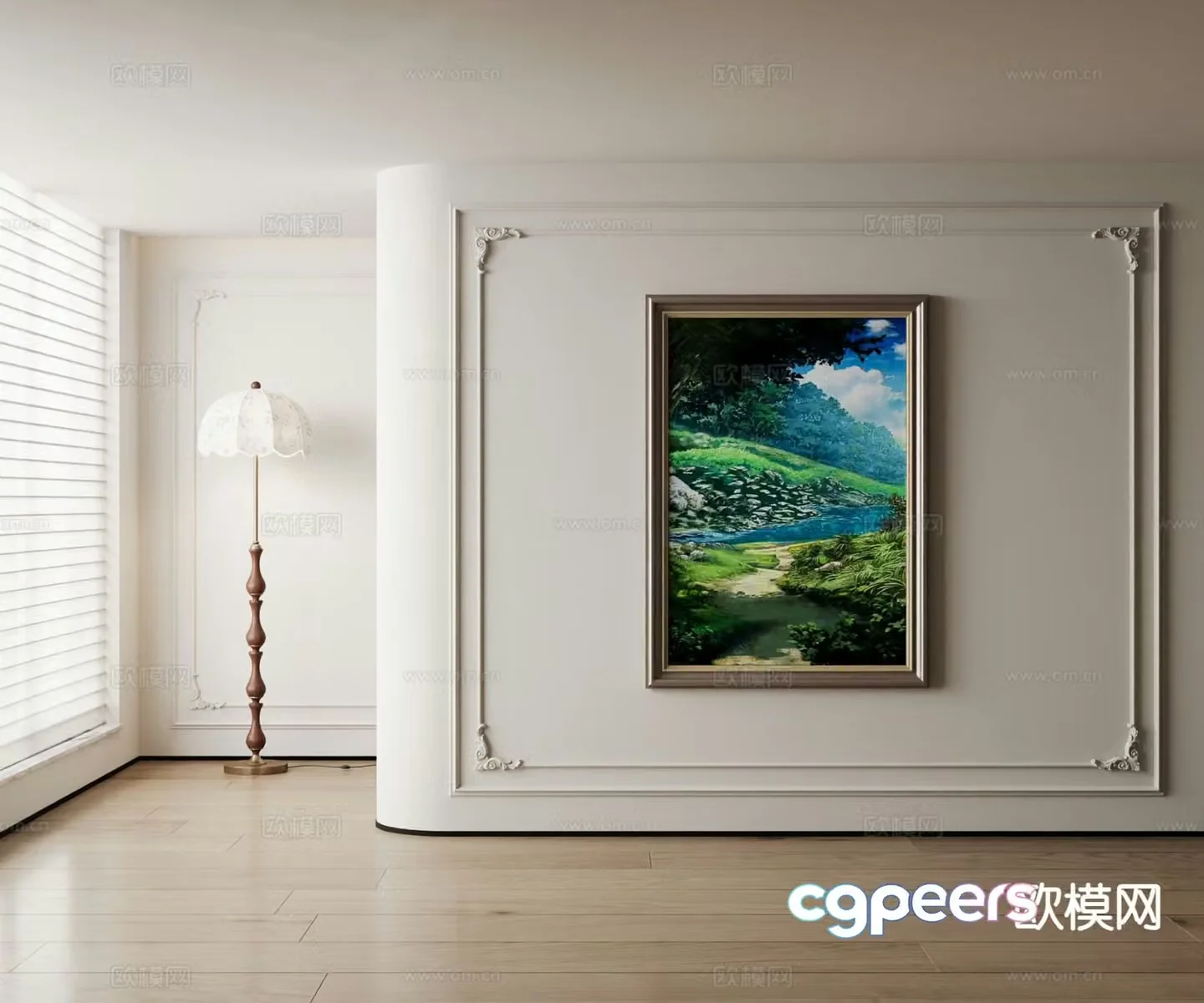 American oil painting art painting decorative painting 3d model