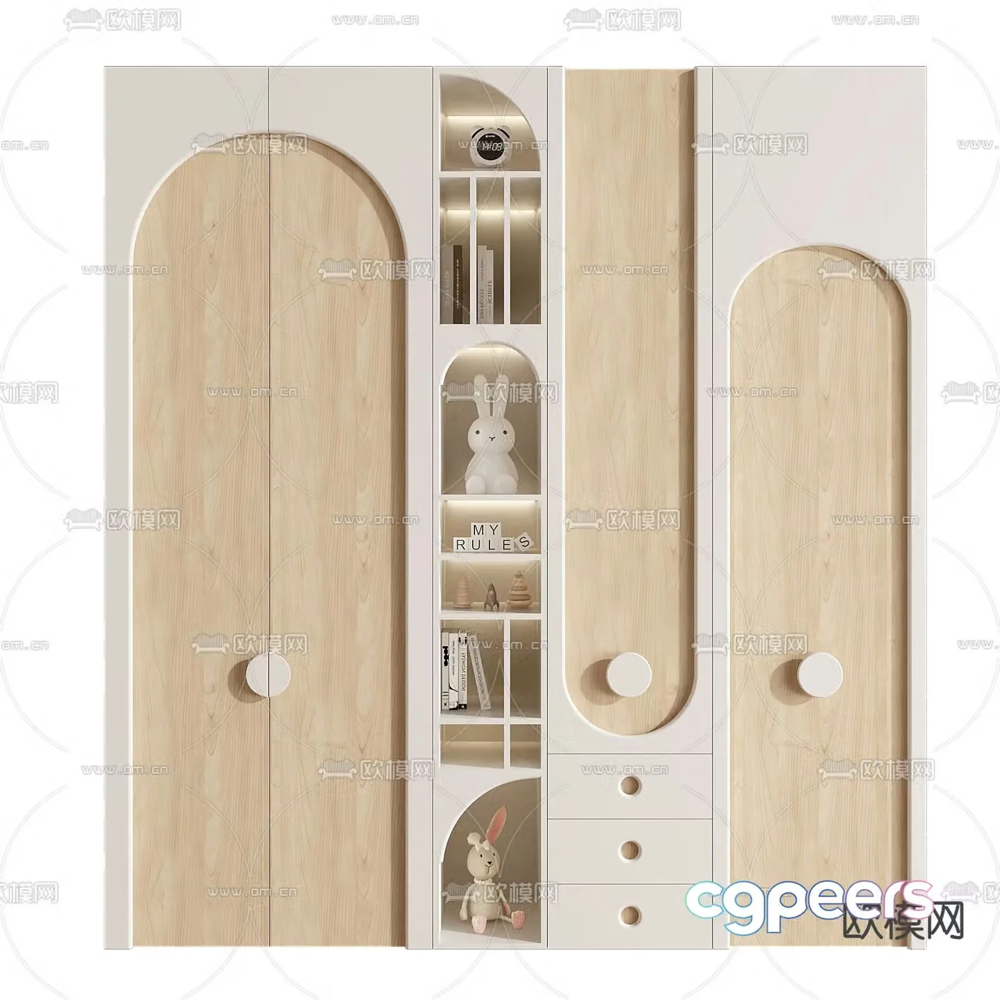 Children’s wardrobe storage cabinet 3d model