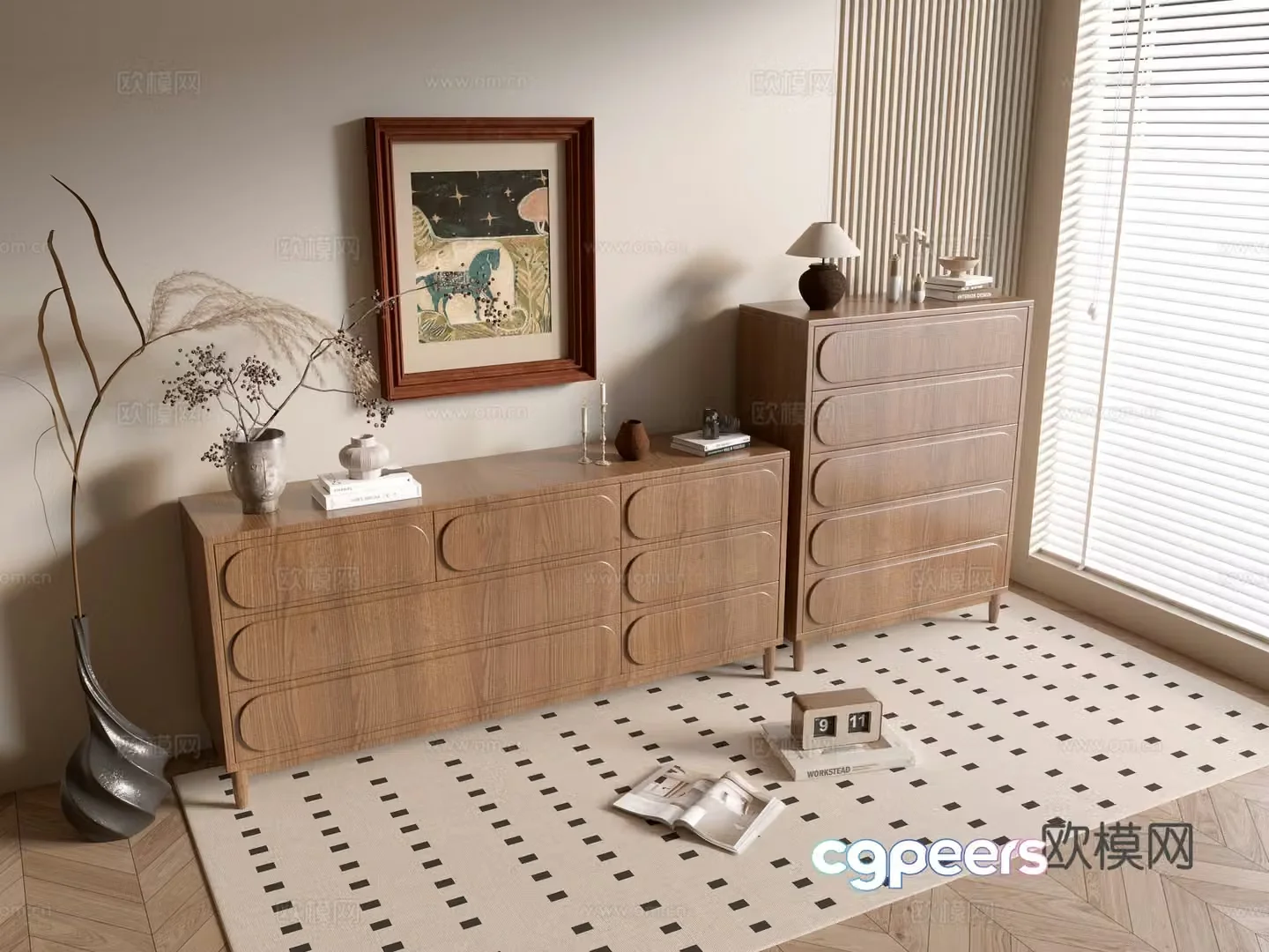 Modern wood grain cabinet minimalist wind cabinet whole cabinet sideboard cabinet balcony cabinet storage cabinet 3d model