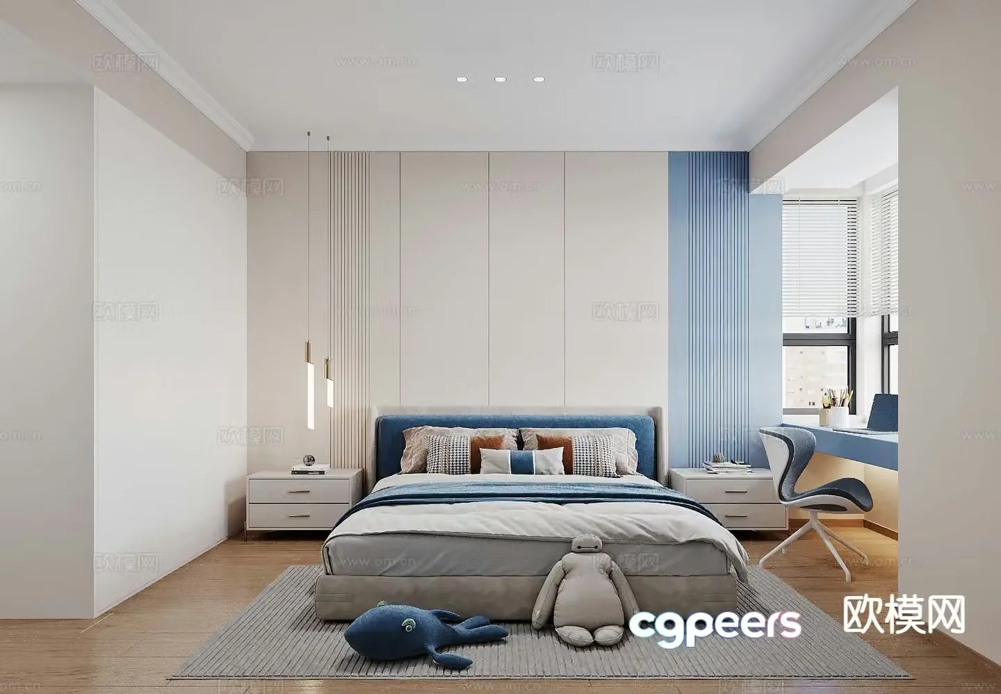 Modern bedroom children’s room 3d model