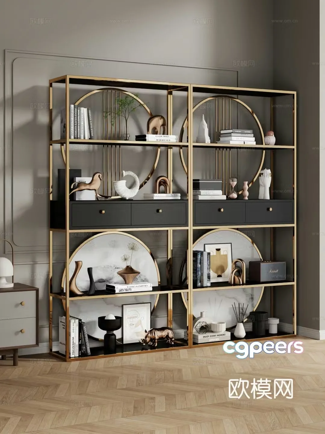 Simple shelf Bookshelf Shelf Decorative shelf 3D model