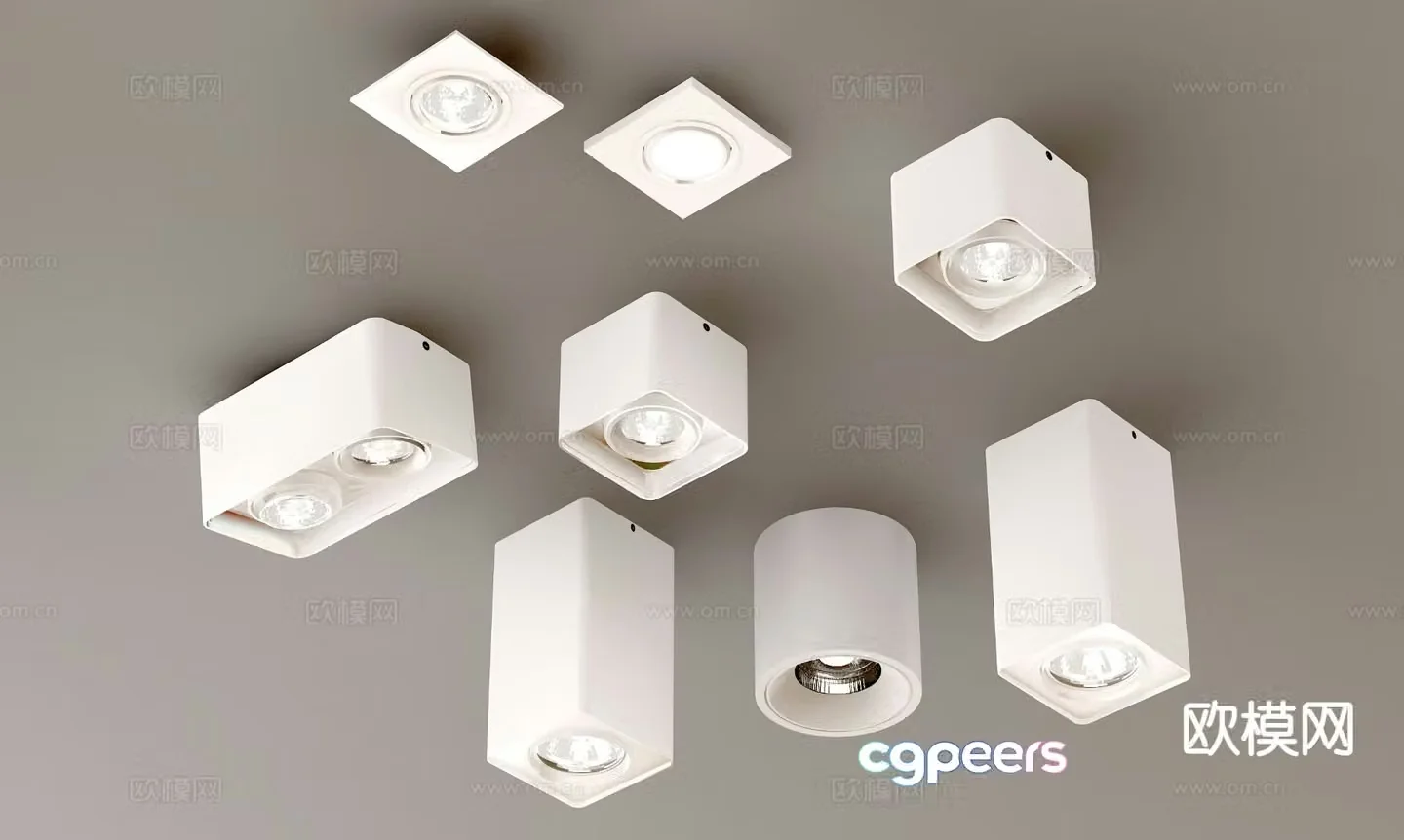Surface mounted downlight spotlight magnetic light 3D model