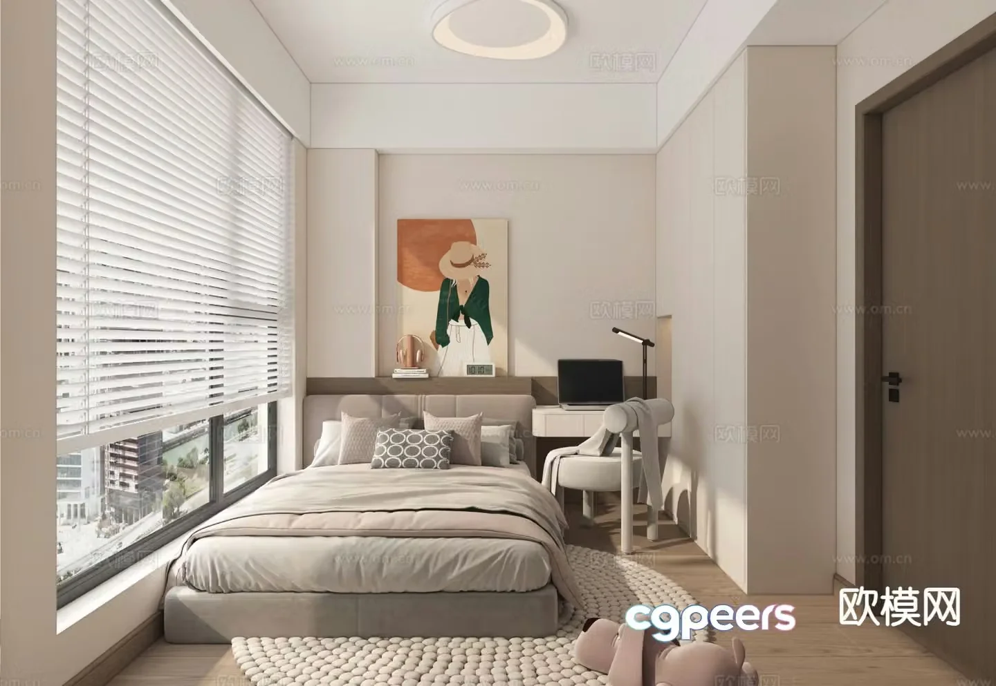 Modern second bedroom girl’s room child’s room 3d model
