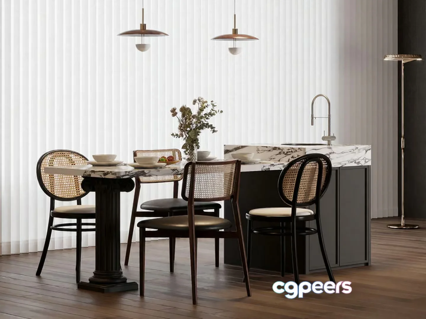 Modern Kitchen Table 3D Model – 16276 – VRAY Render
