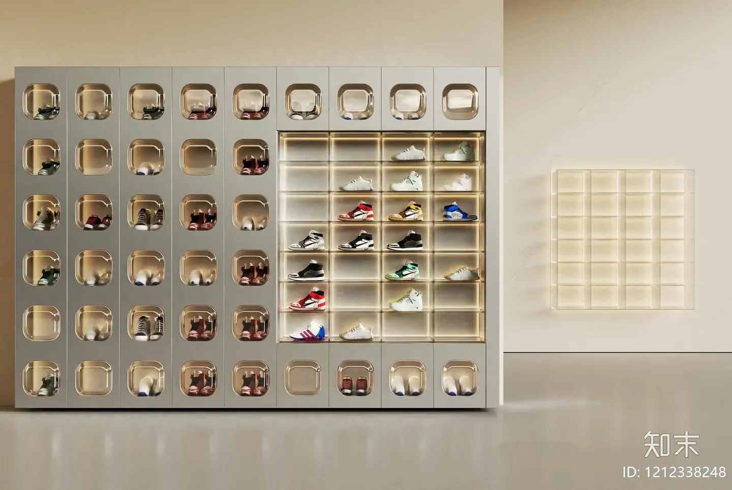 Modern Shoe Storage Unit 3D Model – 7164 – VRAY Render