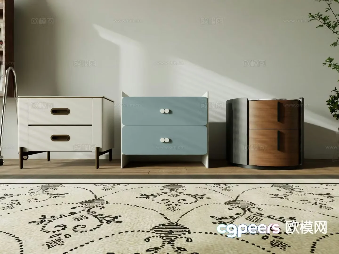 Modern bedside table 3d model