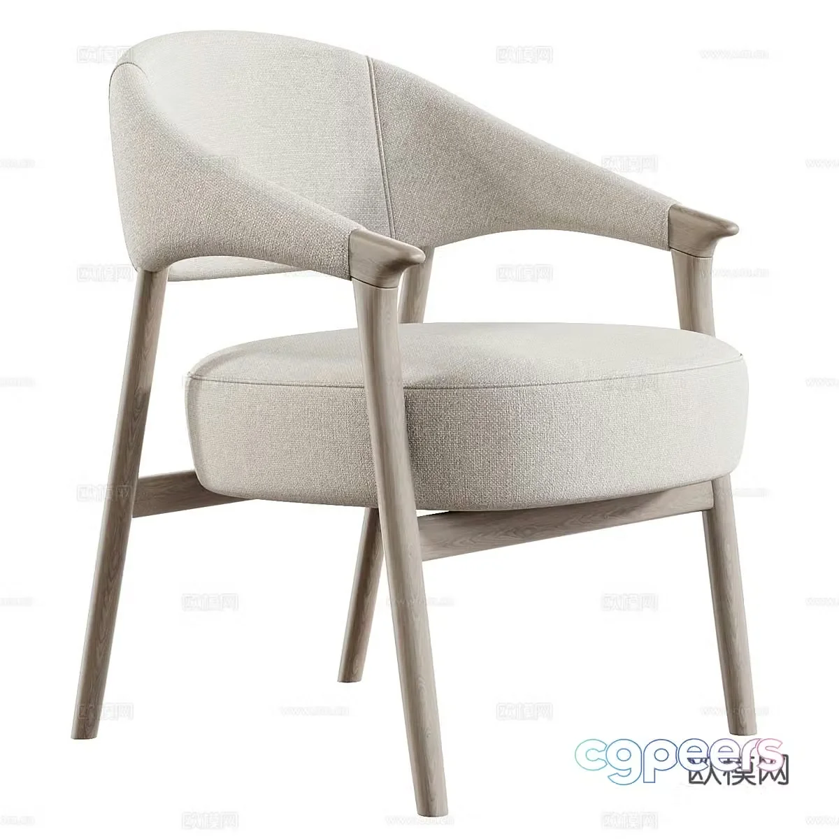 New Chinese style fabric leisure chair 3D model