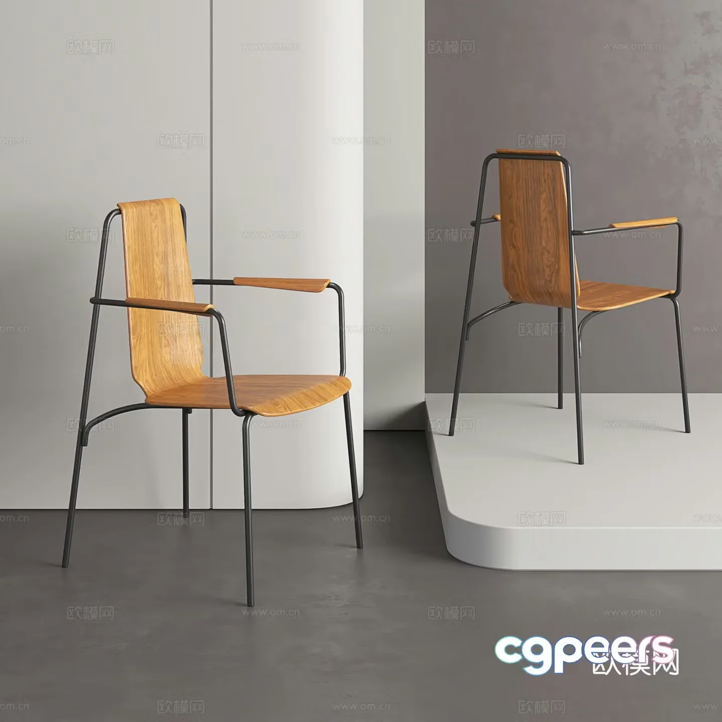 Nordic dining chairs retro style chairs light luxury chairs single chairs simple desks and chairs 3D models