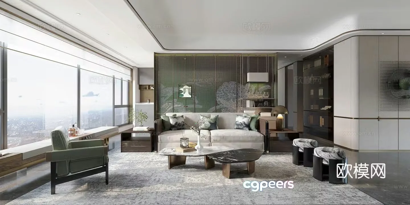 New Chinese living room 3D model