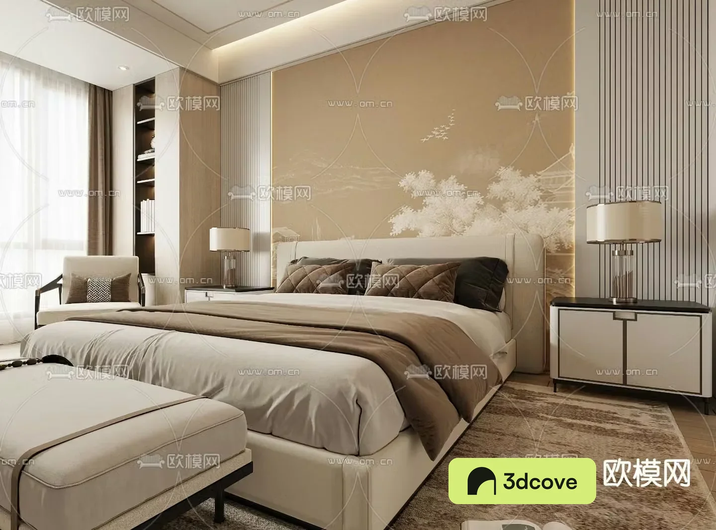 New Chinese style double bed